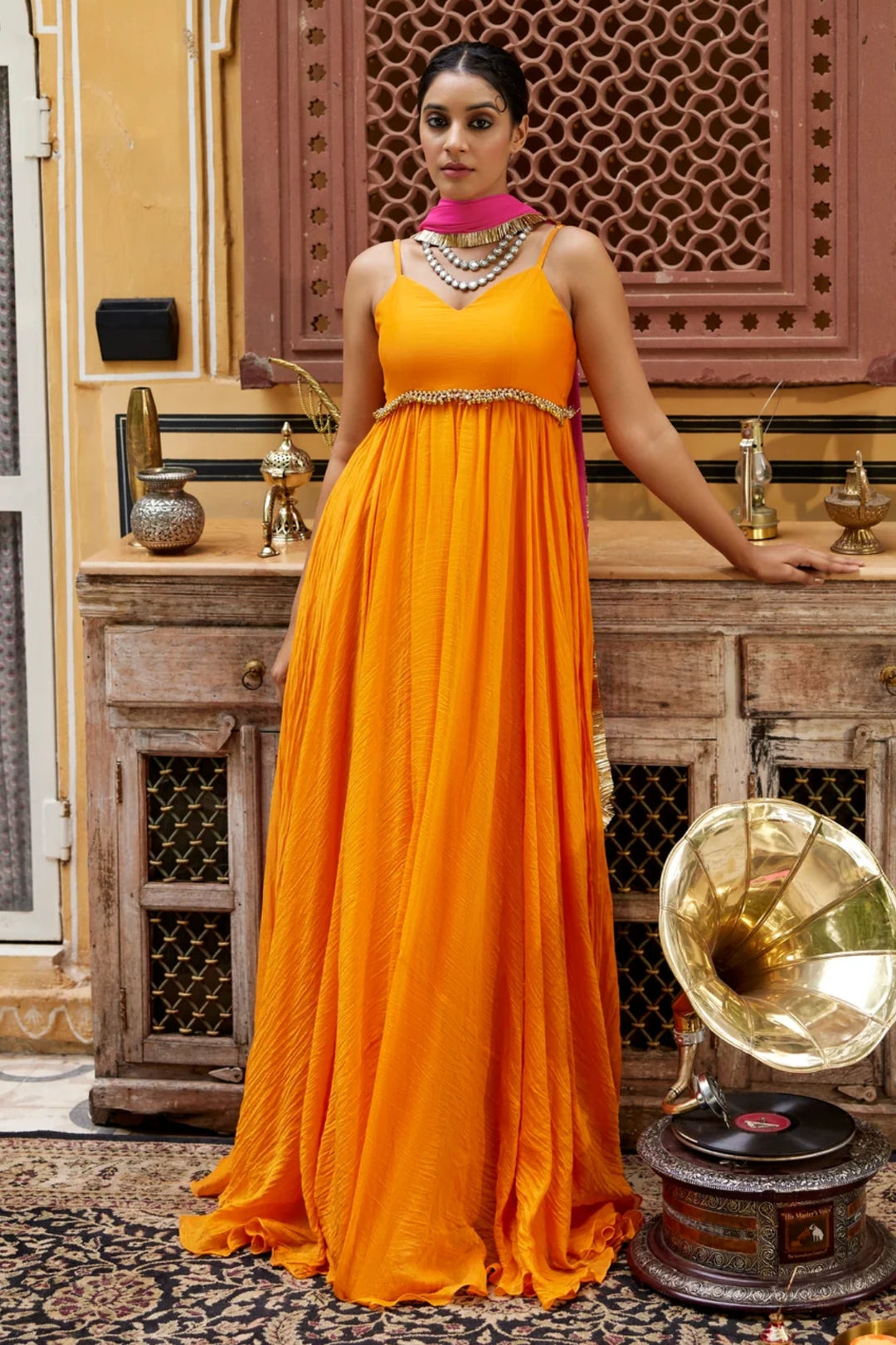 Orange traditional gown