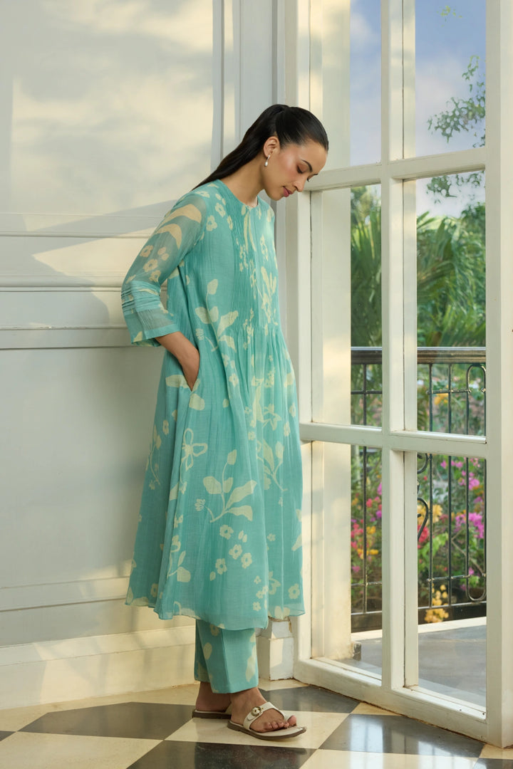 Aqua Pintuck Co-ord Set