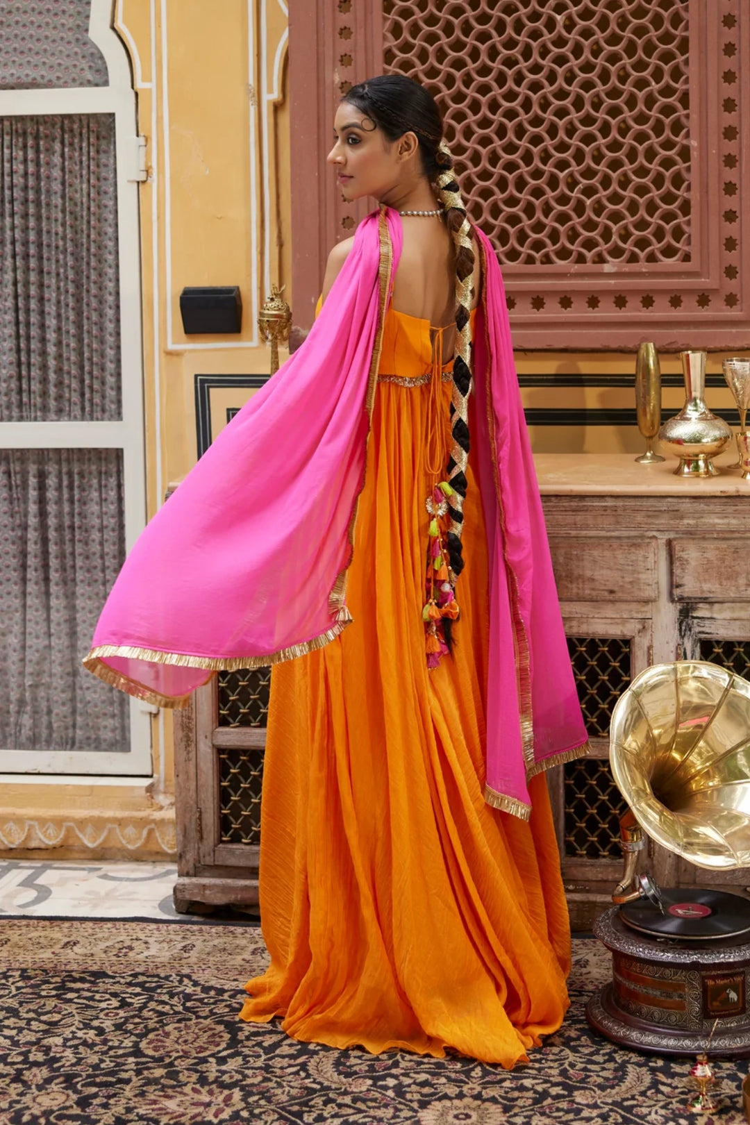 Orange traditional gown
