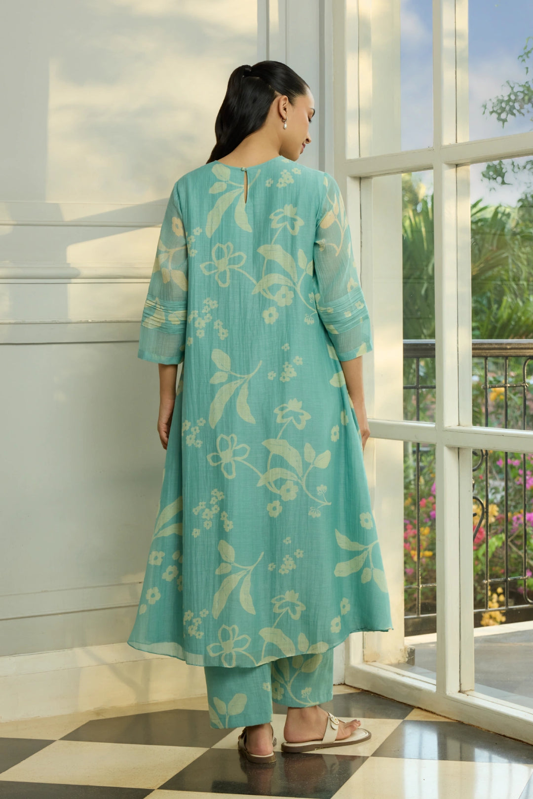 Aqua Pintuck Co-ord Set