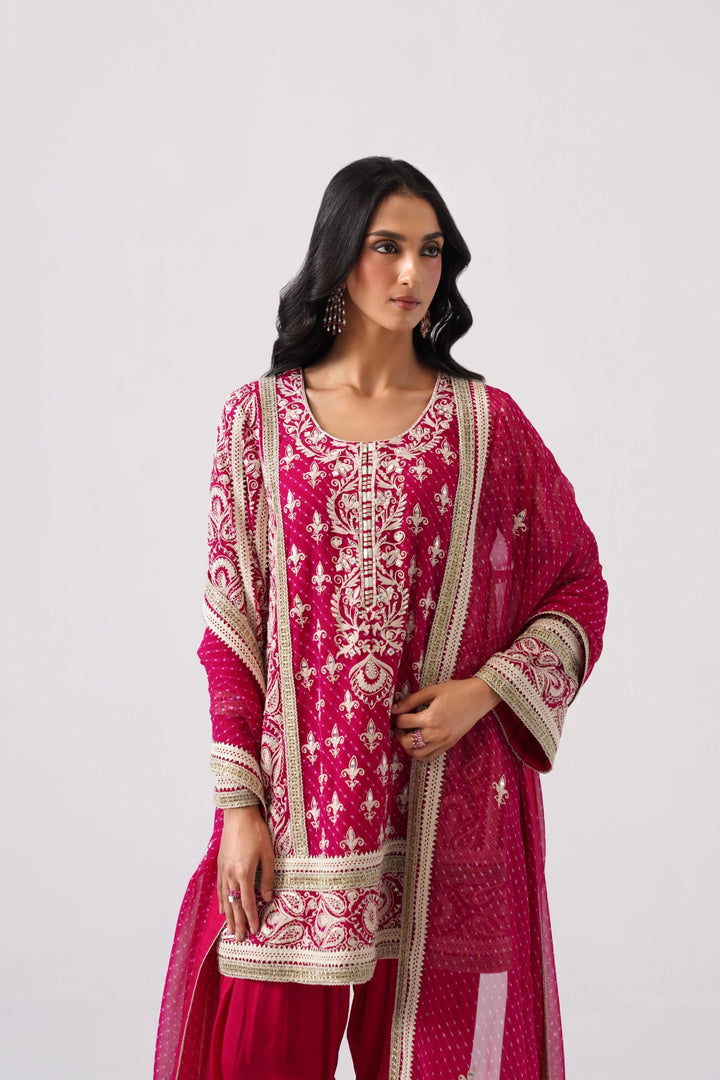 Pink Short Kurta Set