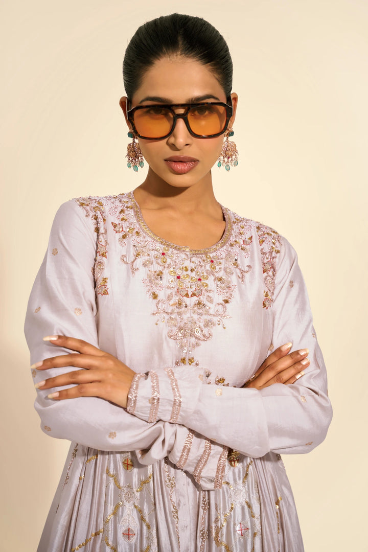 Front open anarkali set
