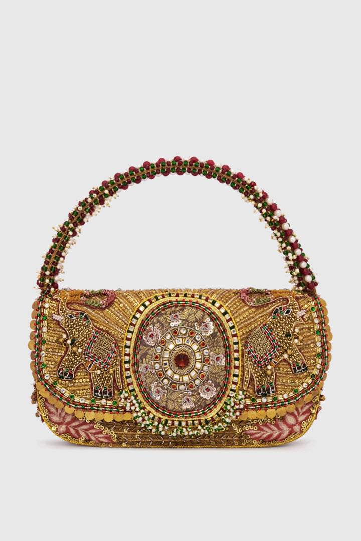 Gajah Flapover Clutch - Gold