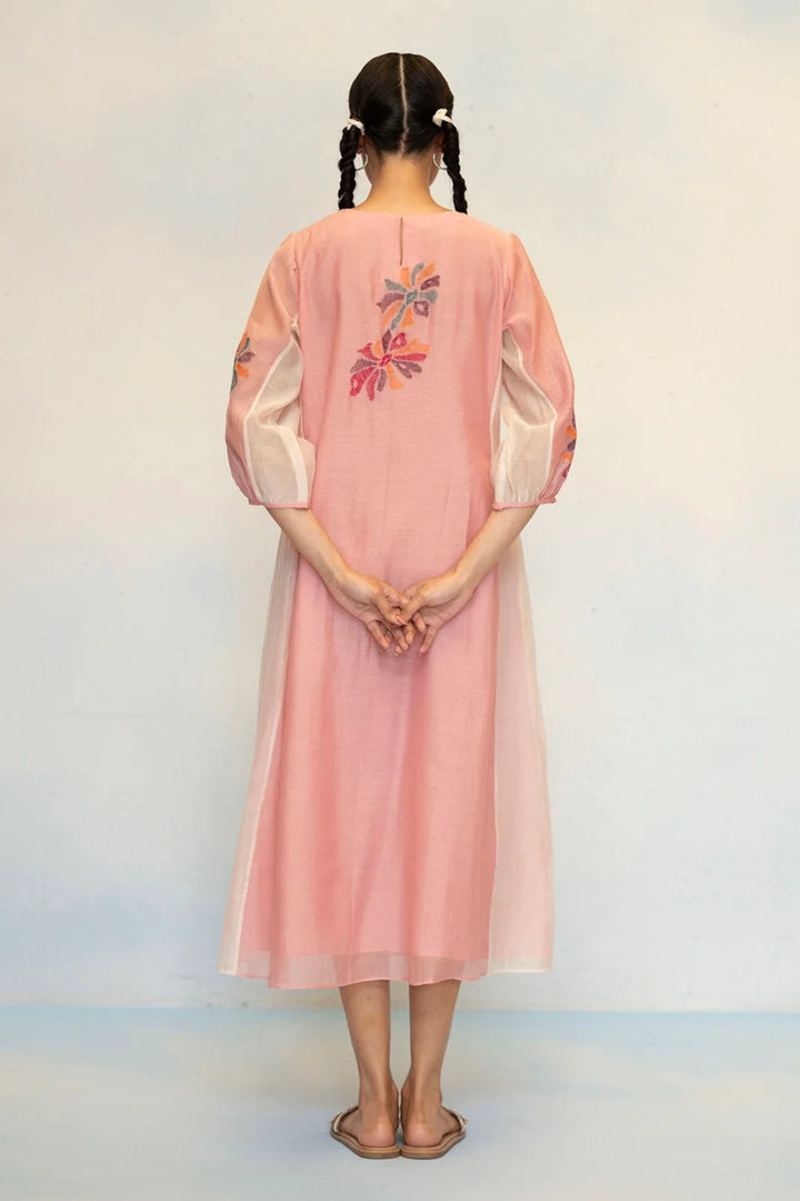 Meher Mul Chanderi Tunic Set in Pink