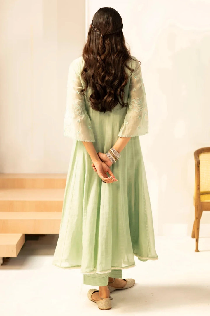 Zara Mul Chanderi Anarkali Set