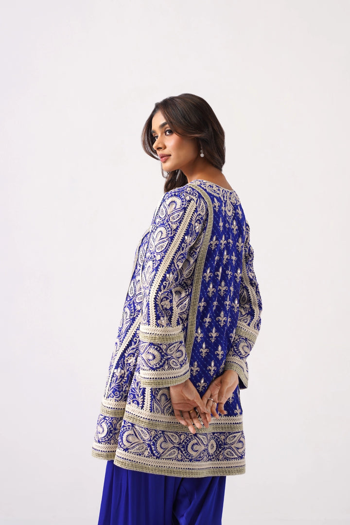 Dark Blue Short Kurta Set