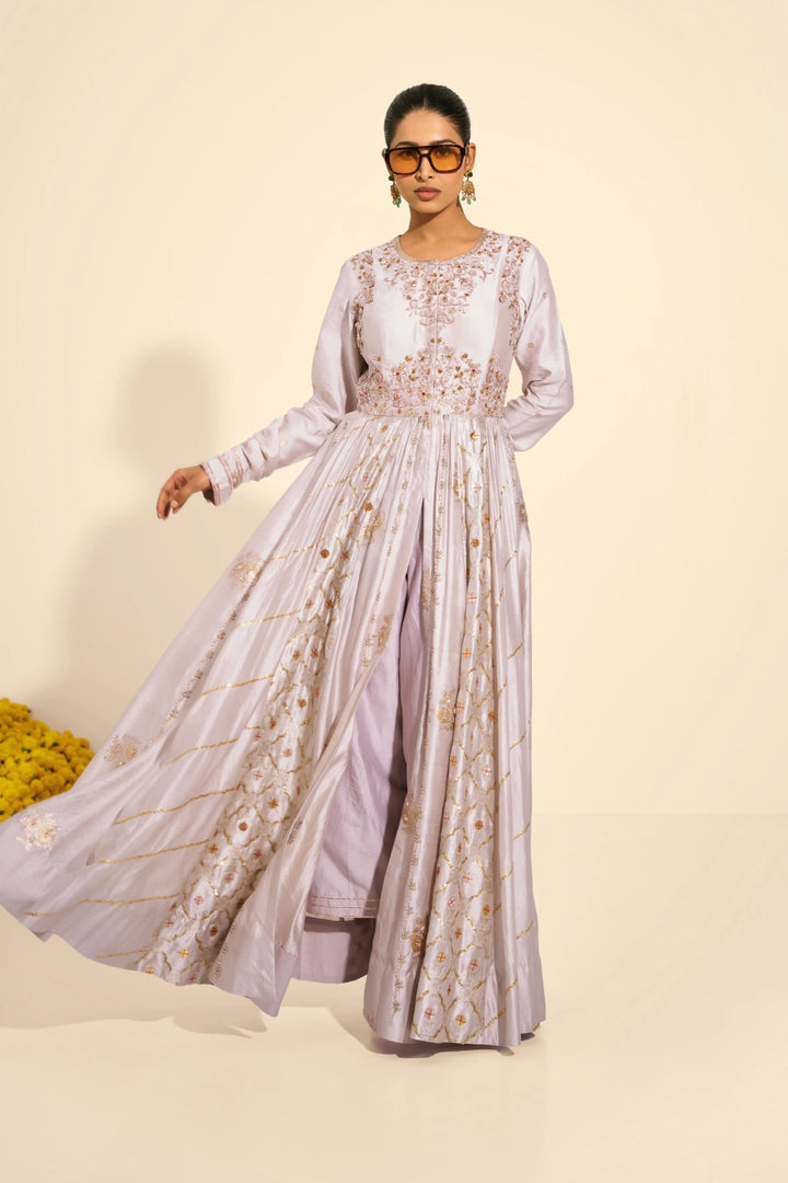 Front open anarkali set