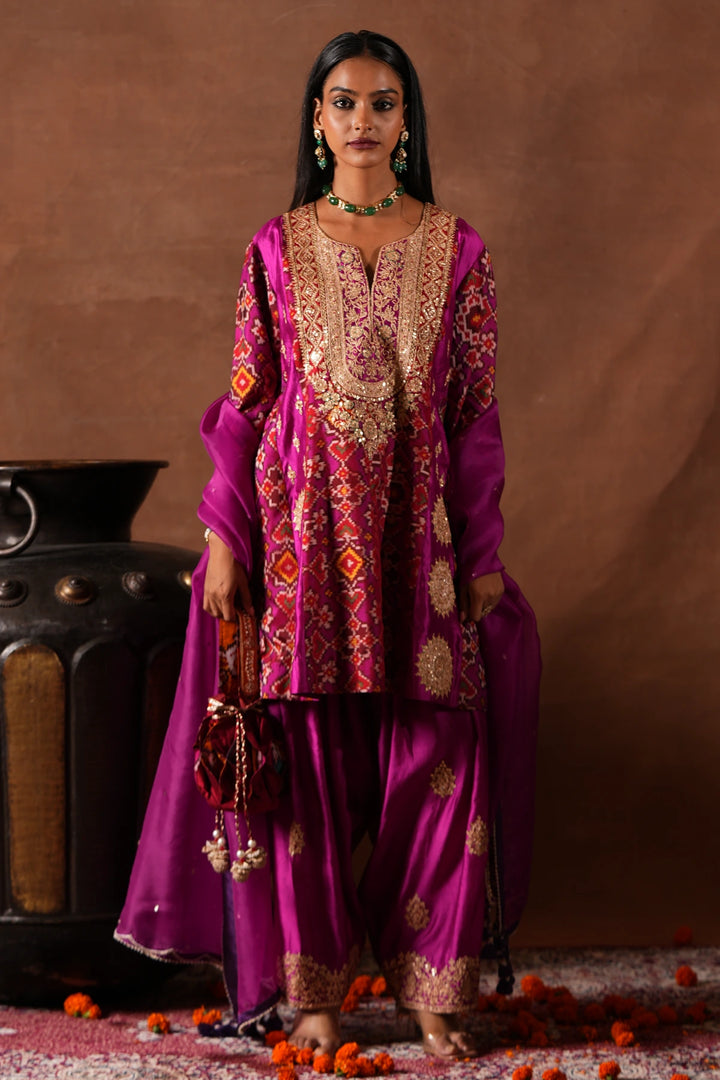 Double Ikat Kurta Set