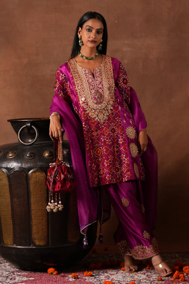 Double Ikat Kurta Set
