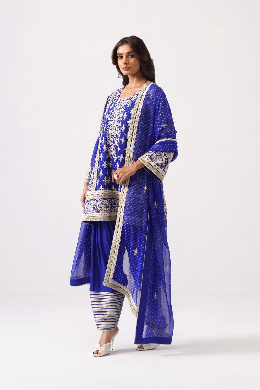 Dark Blue Short Kurta Set