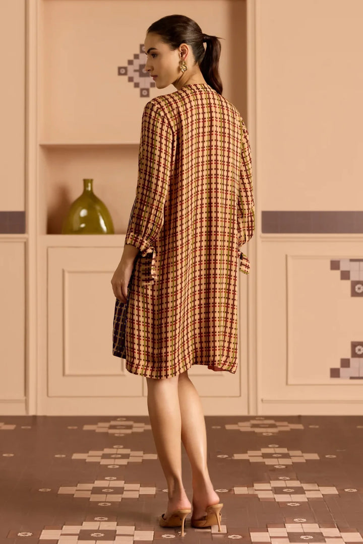 Burgandy Frill Shirt Dress