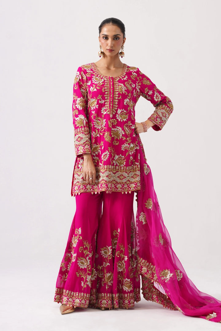 Zaar Bagh - Sharara Set - Pink