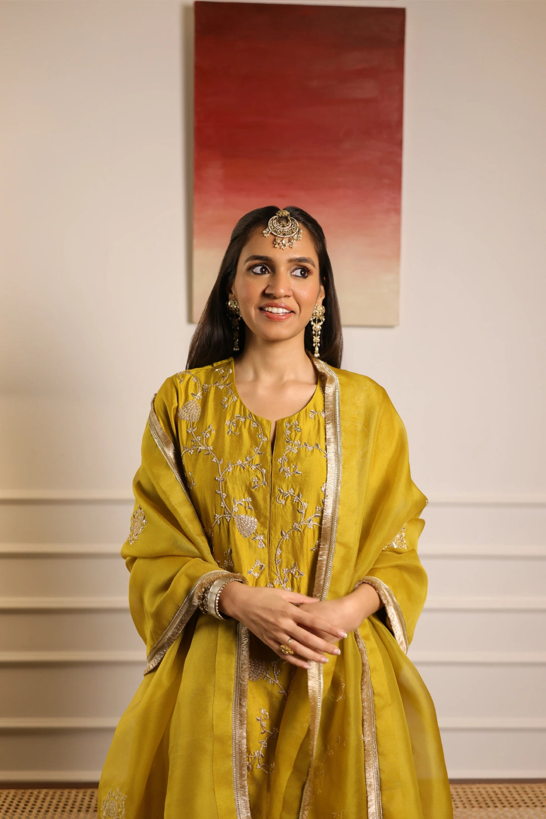 Noor Sharara Set - Mustard