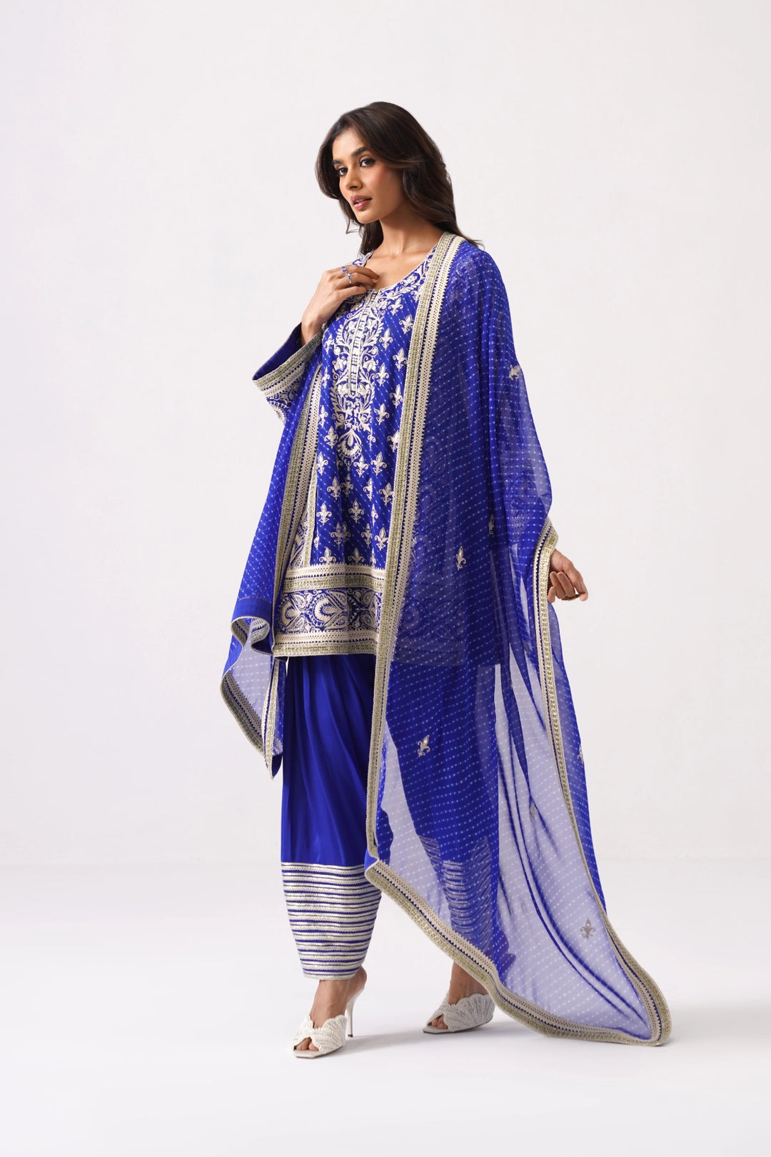 Dark Blue Short Kurta Set