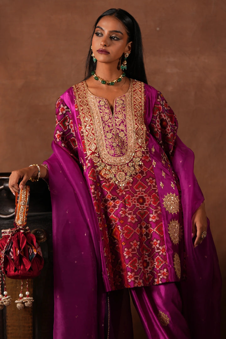 Double Ikat Kurta Set