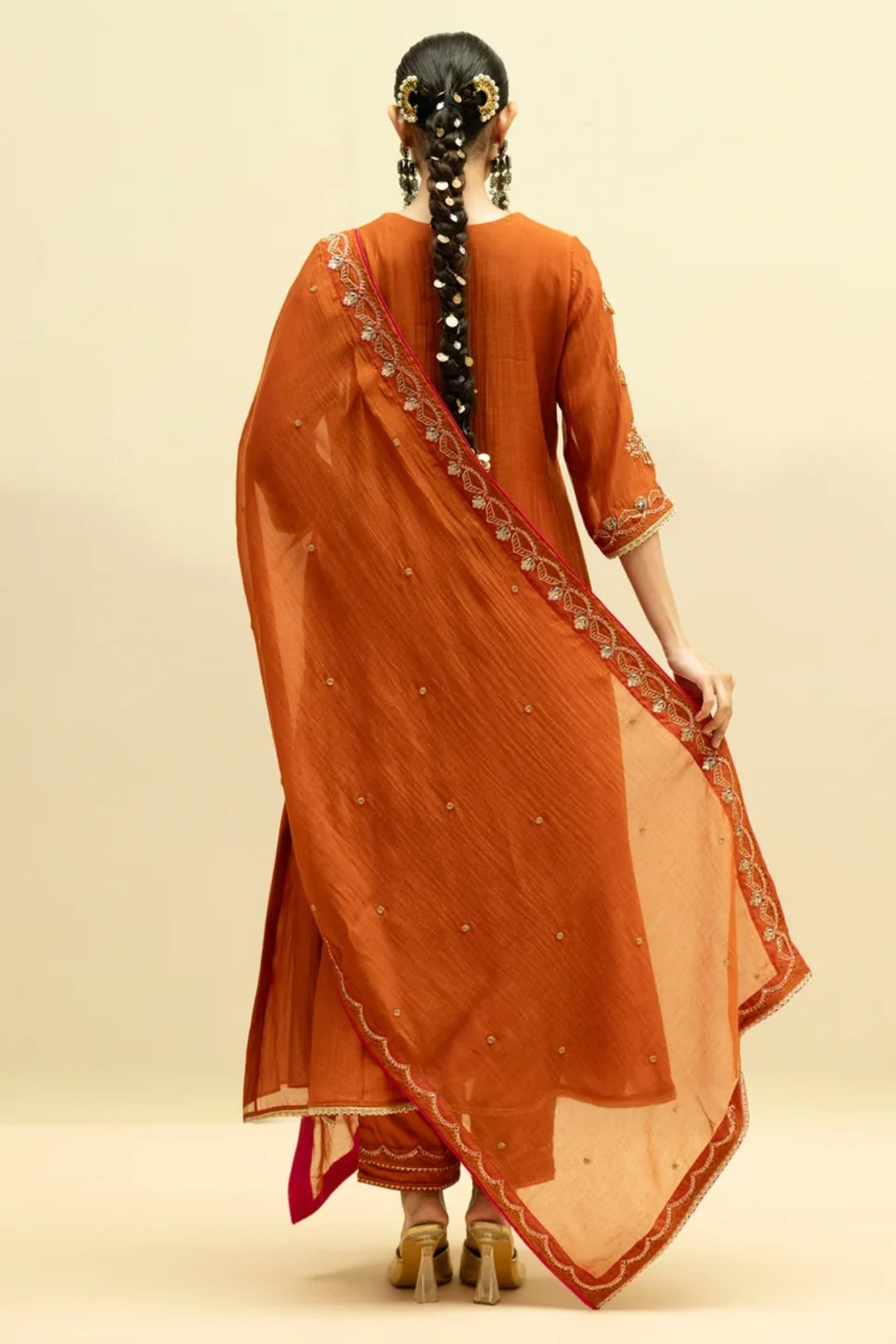 Jhoomar Mul Chanderi Aline Kurta Set