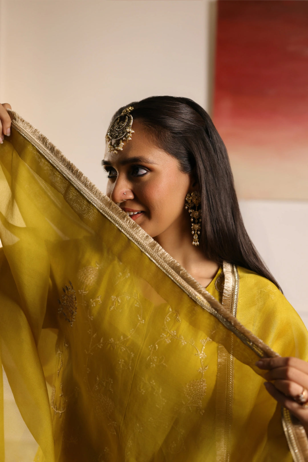 Noor Sharara Set - Mustard