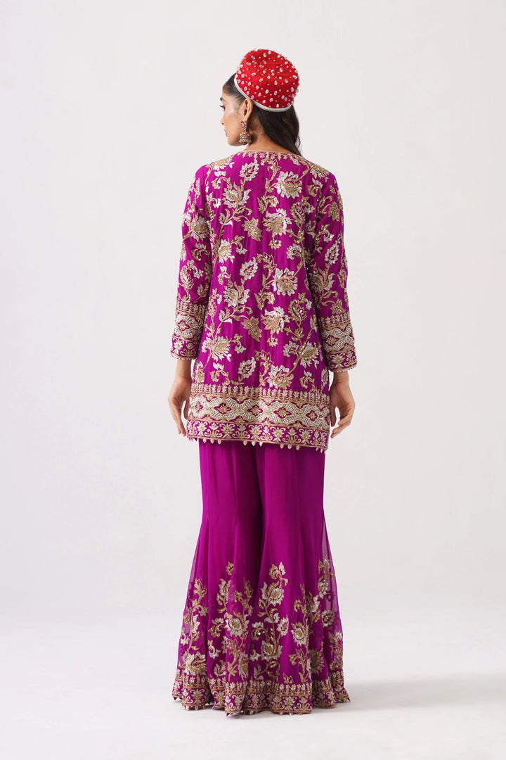 Zaar Bagh - Sharara Set - Purple