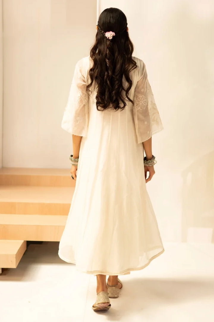 Zara Mul Chanderi Anarkali Set