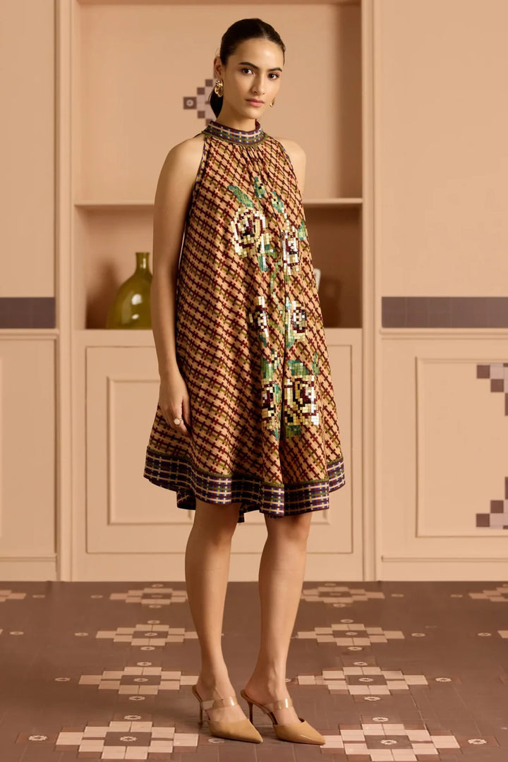 Burgandy Haulter Dress