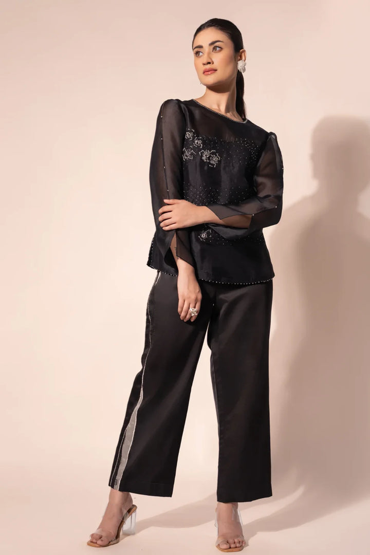 Black WaveBorne Organza Top