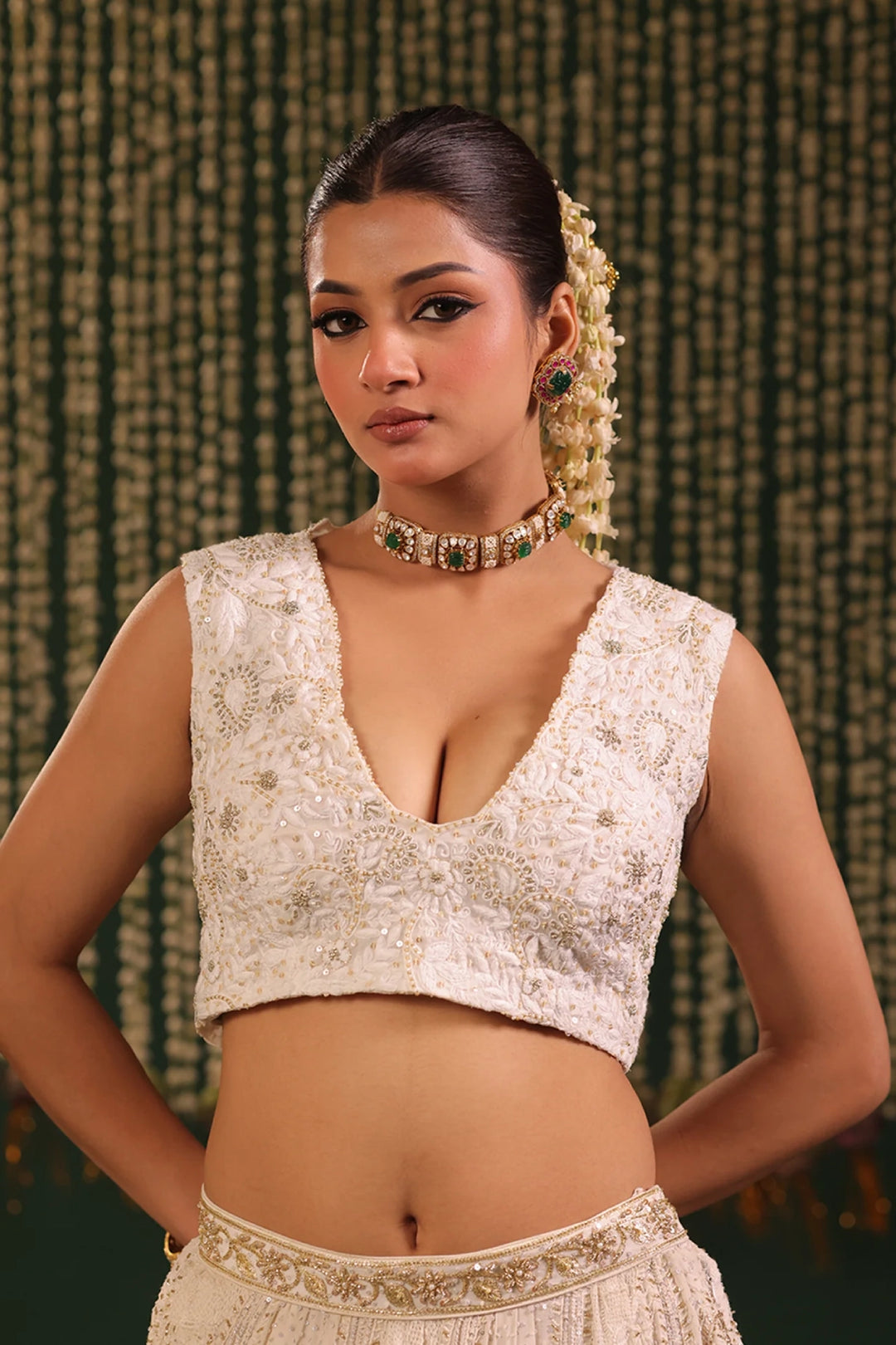 Ivory Pure and Premium Georgette Lehenga and Dupatta Set