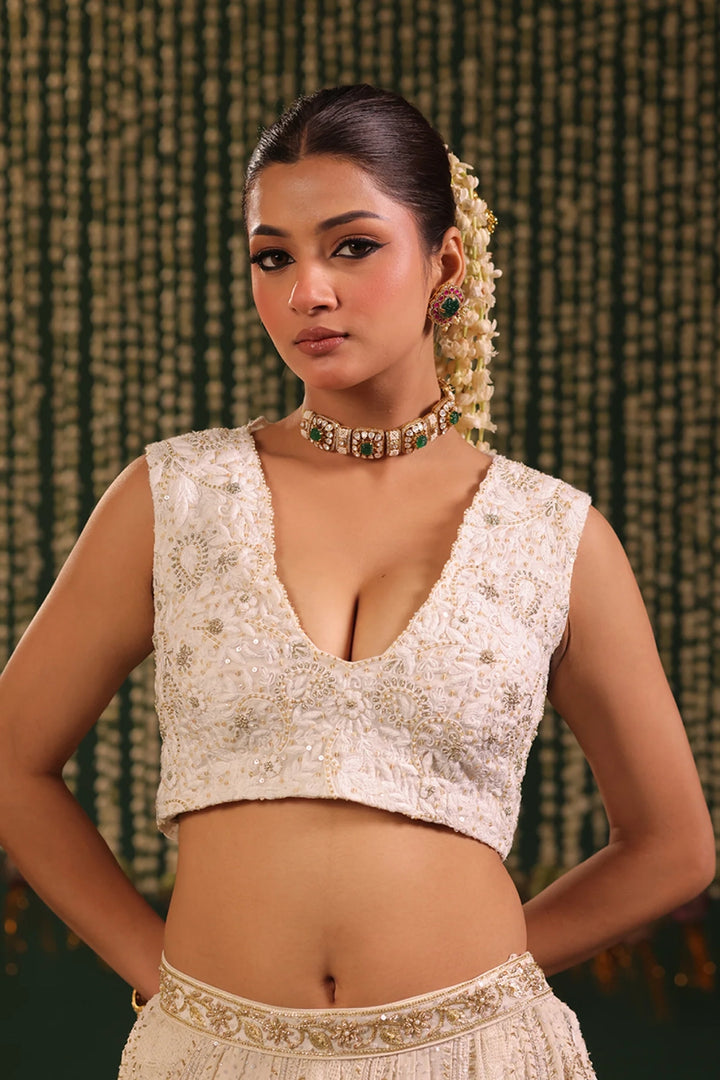 Ivory Pure and Premium Georgette Lehenga and Dupatta Set