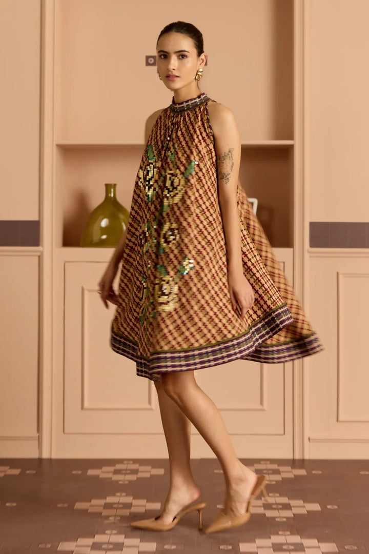 Burgandy Haulter Dress