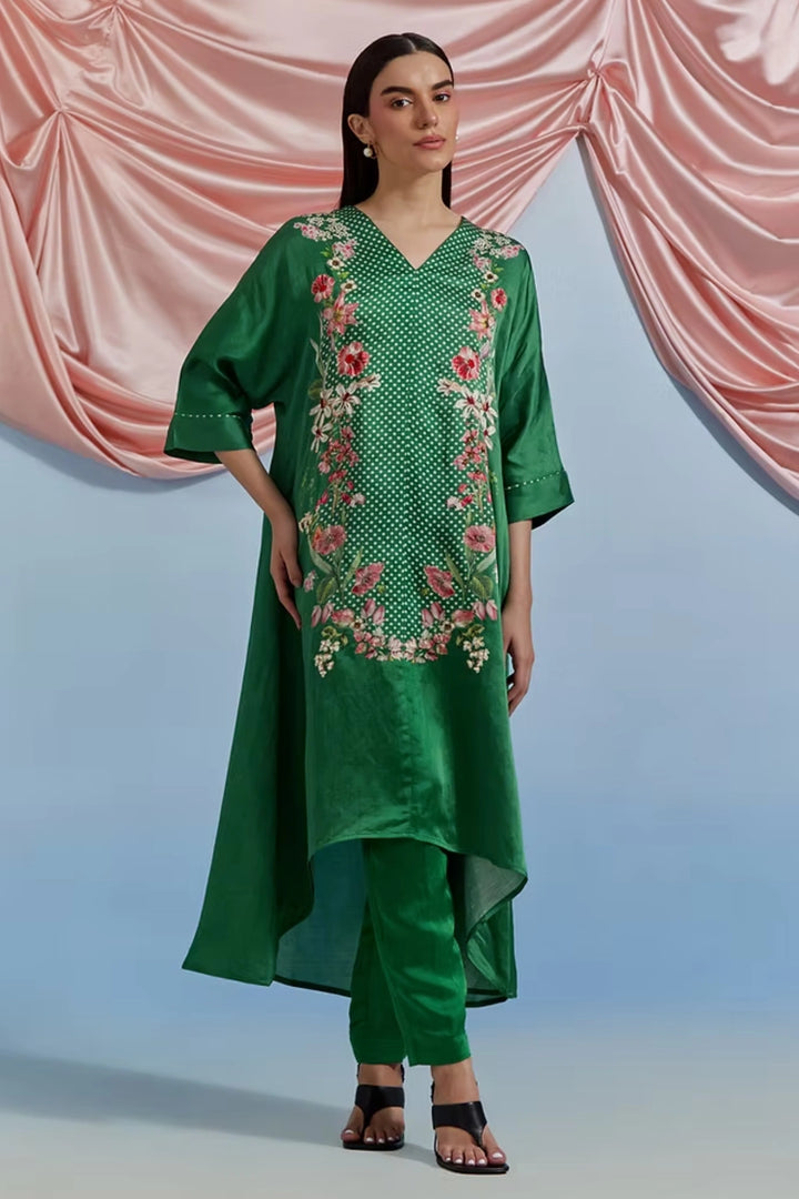 Amore Kurta Set - Forest Green