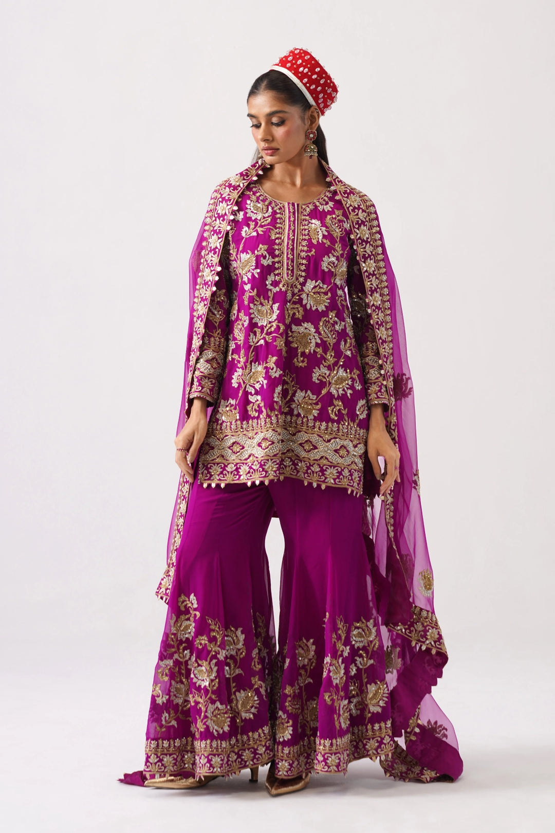 Zaar Bagh - Sharara Set - Purple