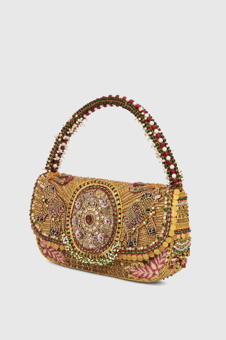 Gajah Flapover Clutch - Gold