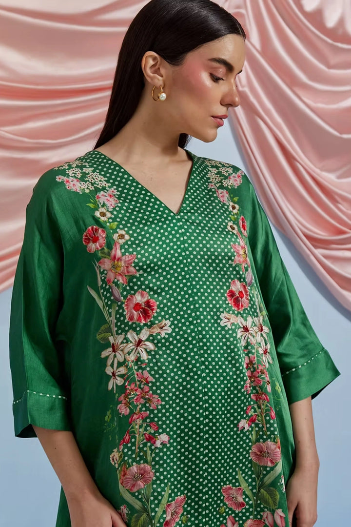 Amore Kurta Set - Forest Green