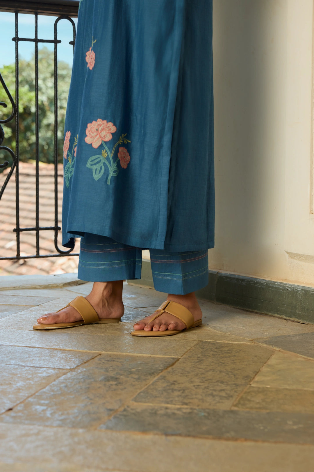 Indigo Applique Kurta Set