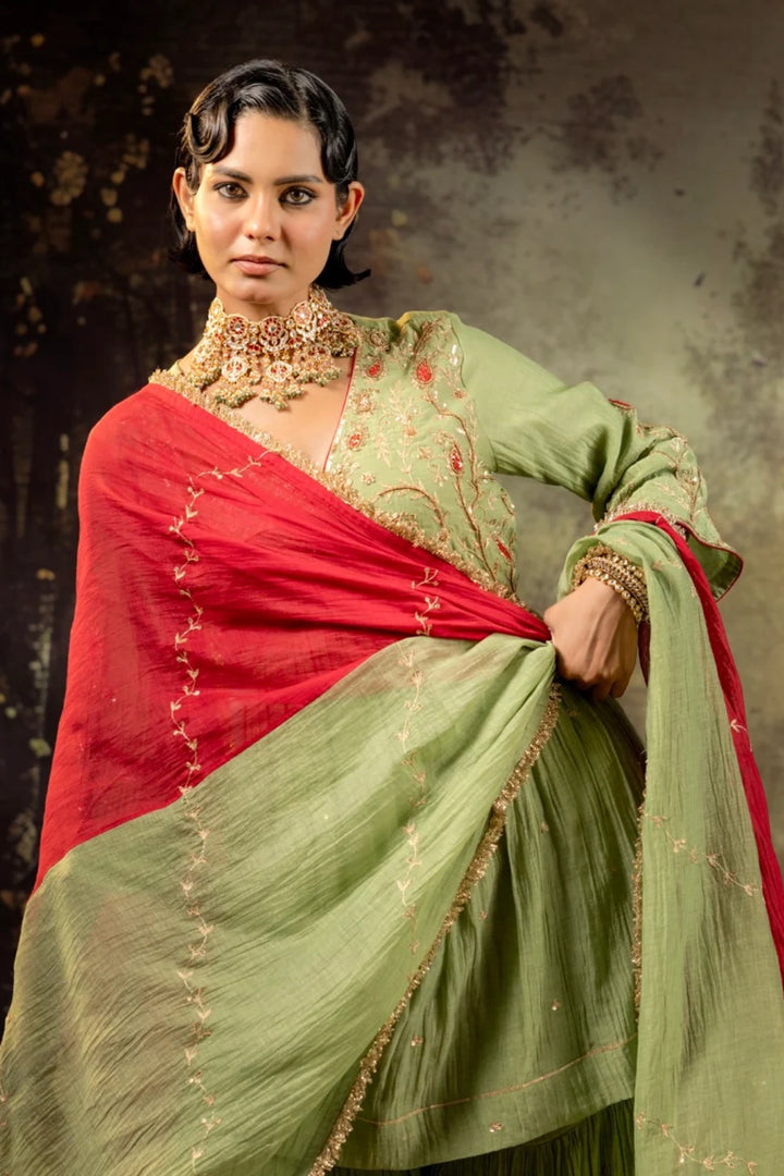 Elaichi Green Ambi Sharara Set