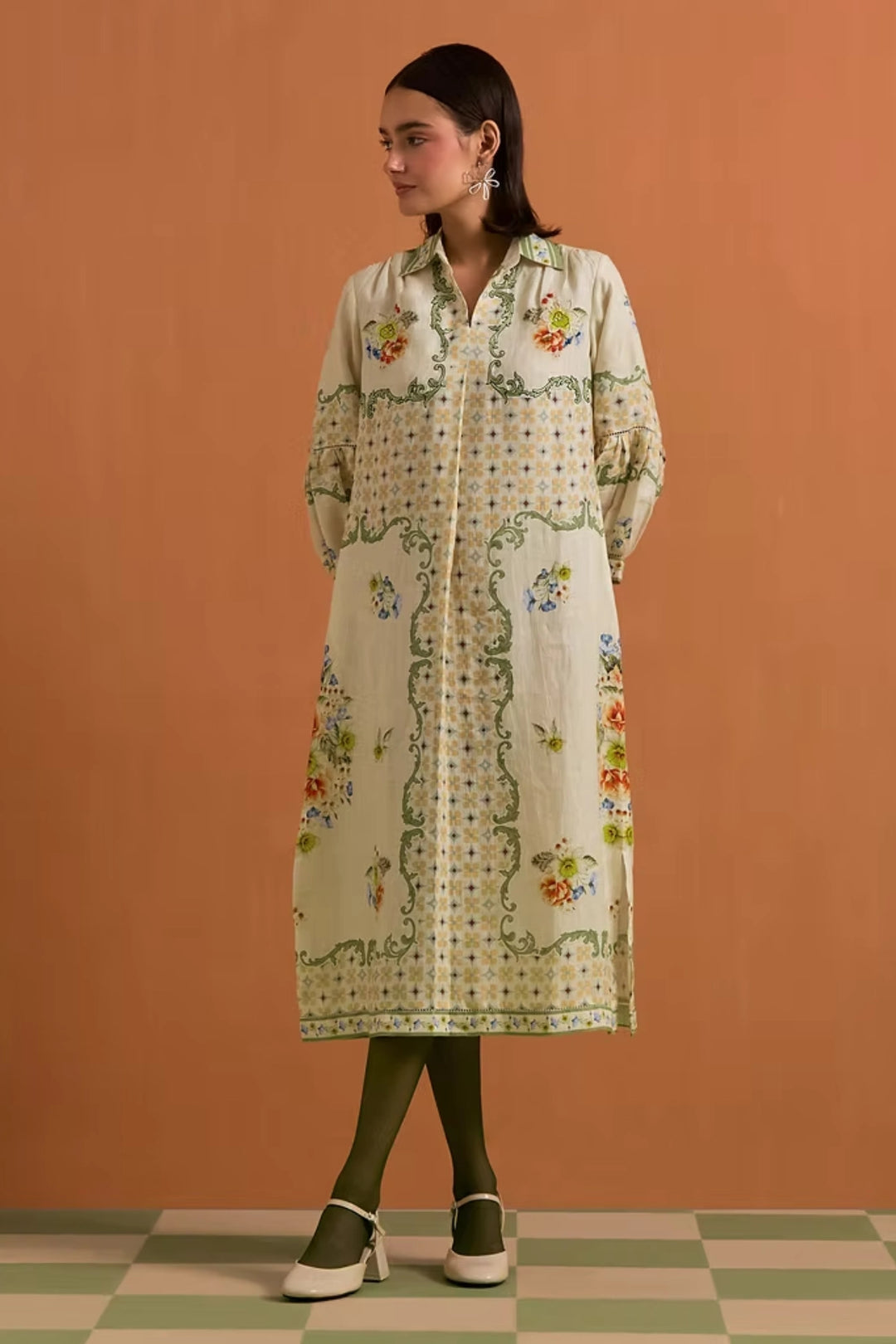 Verdant Shirt Dress - Ivory