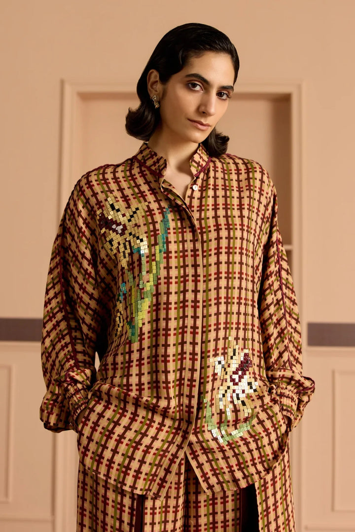 Burgandy Kimono Shirt