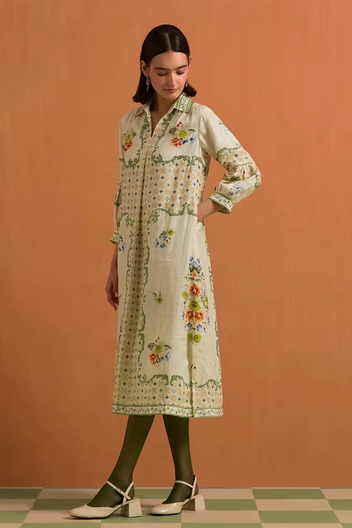 Verdant Shirt Dress - Ivory