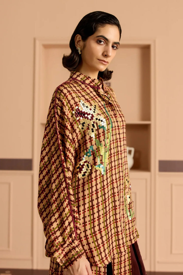 Burgandy Kimono Shirt