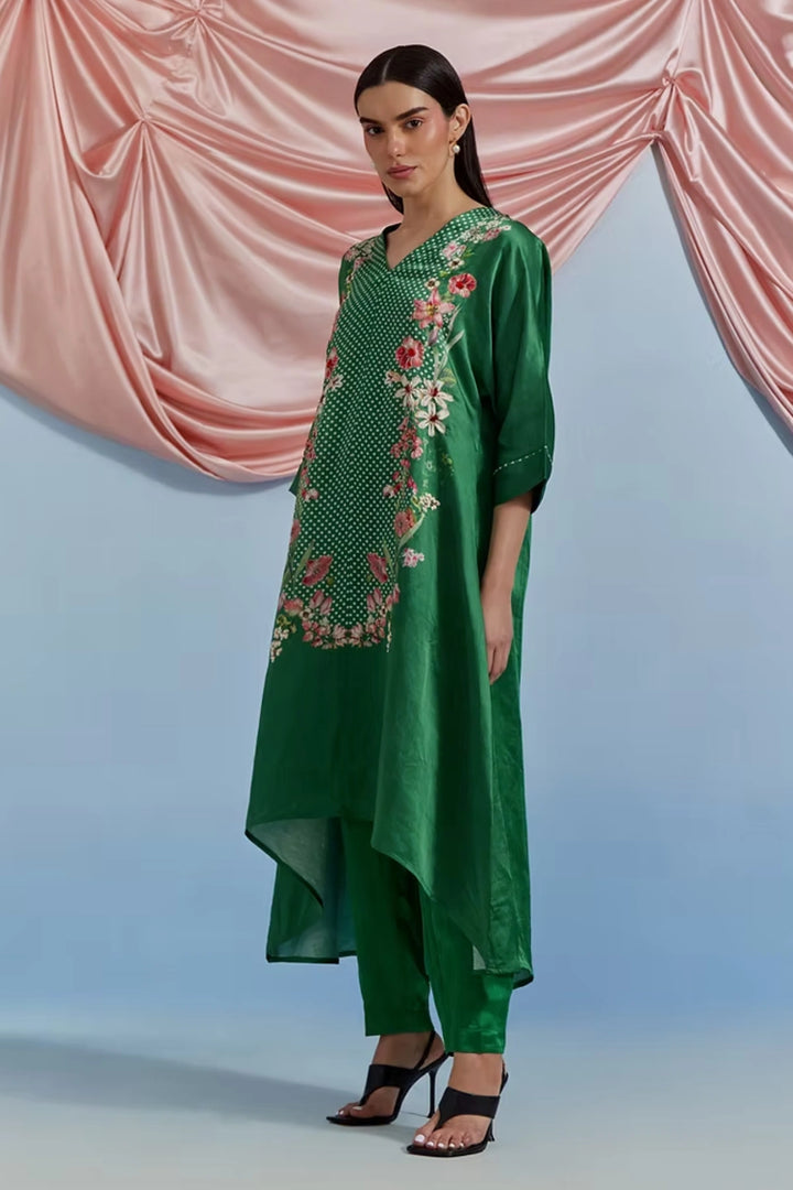 Amore Kurta Set - Forest Green
