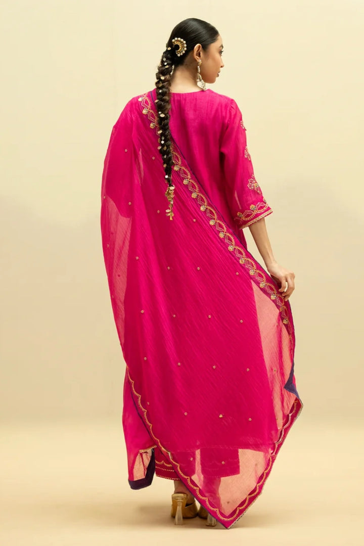 Jhoomar Mul Chanderi Aline Kurta Set