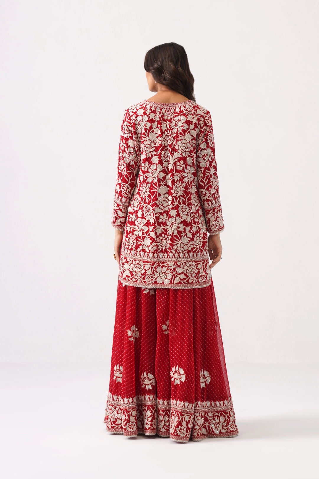 Red Sharara Set