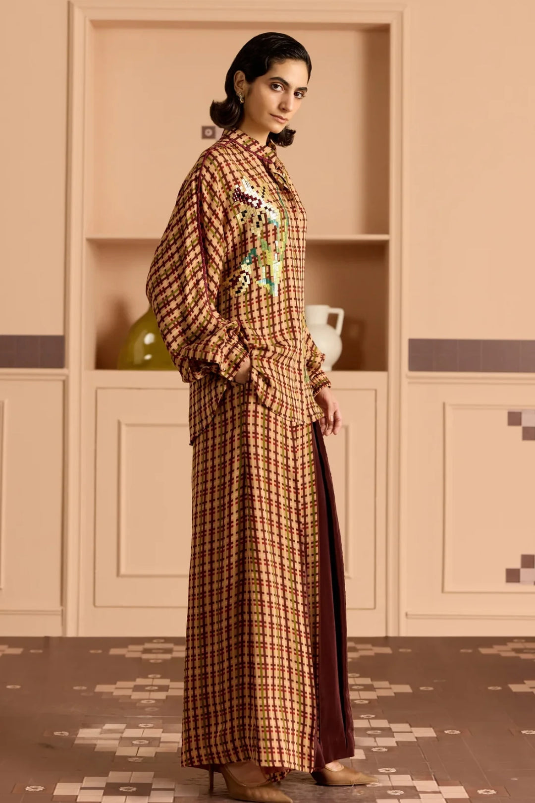 Burgandy Kimono Shirt