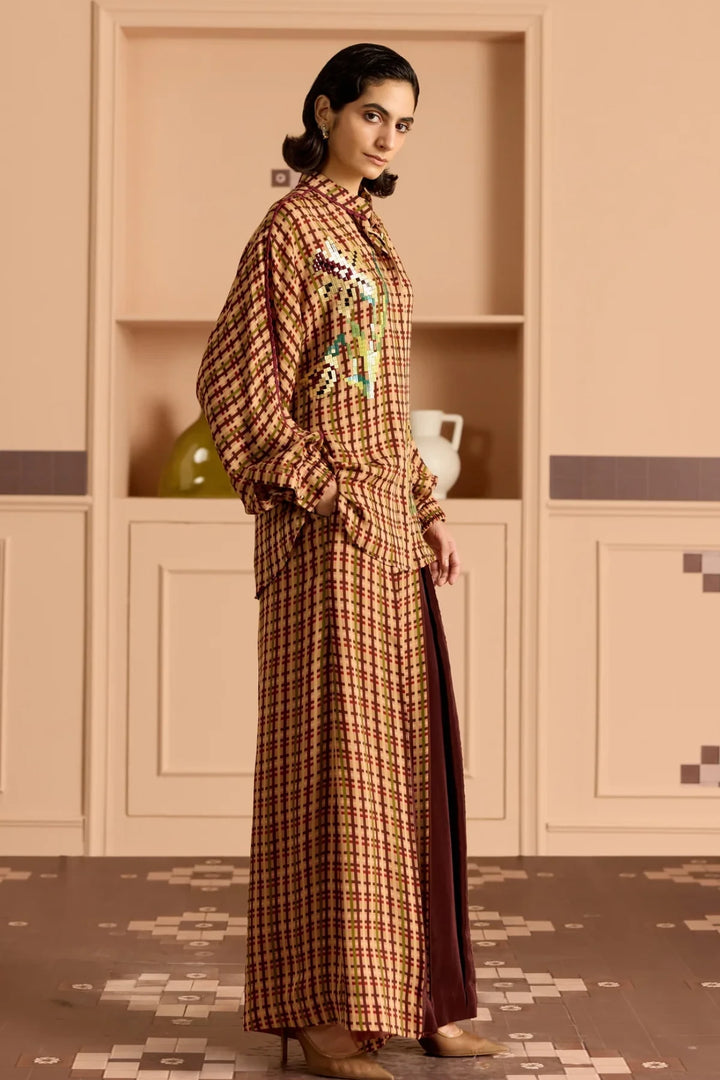 Burgandy Kimono Shirt