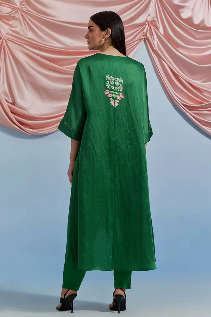 Amore Kurta Set - Forest Green