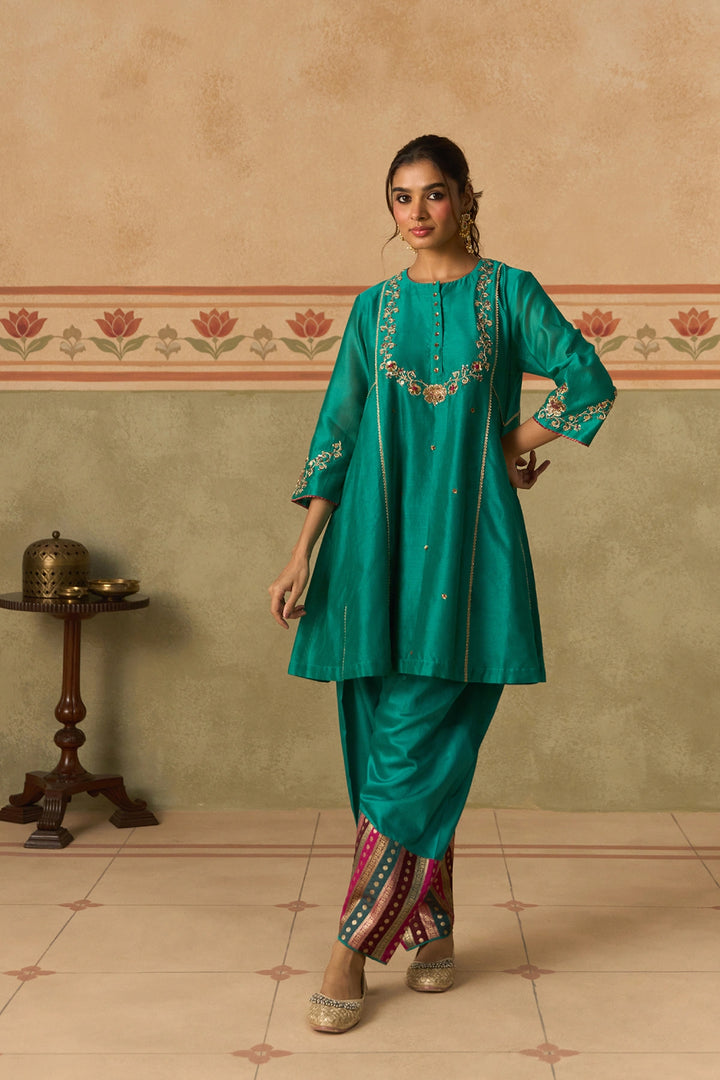 Teal Kurta Set