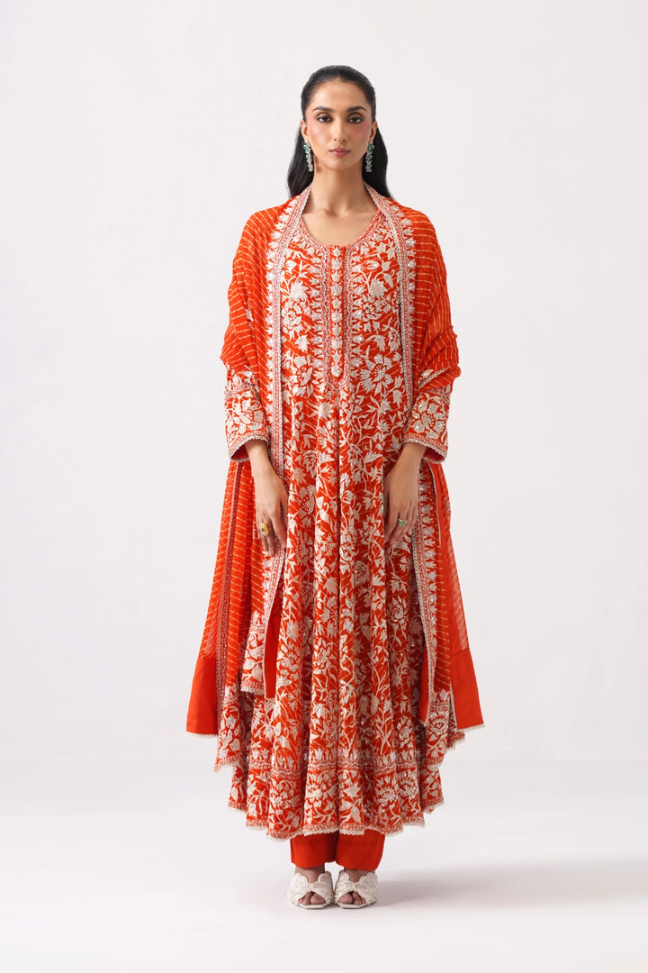 Orange Long Kalidar Set