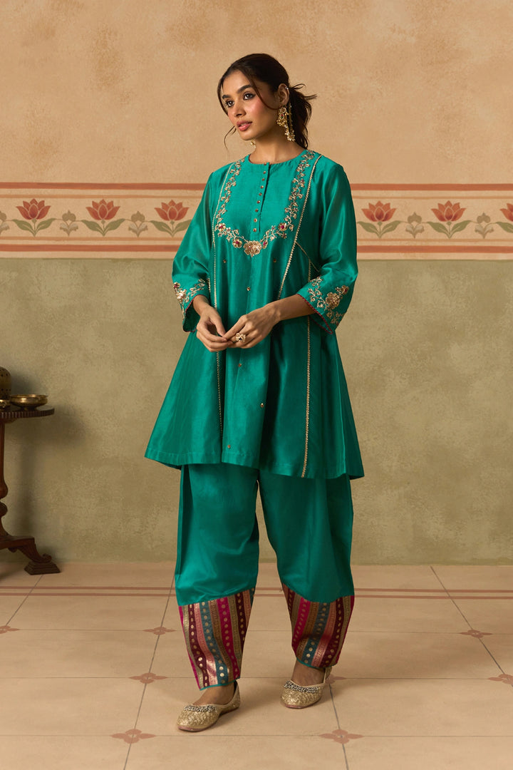 Teal Kurta Set
