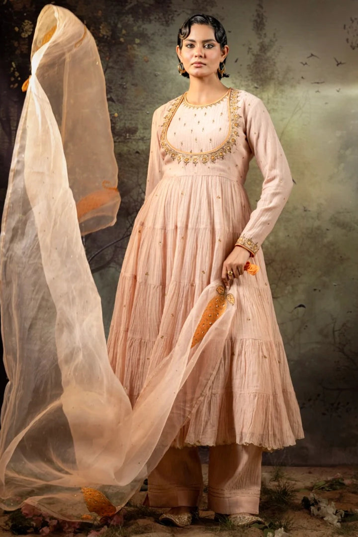 Beige Anarkali Set