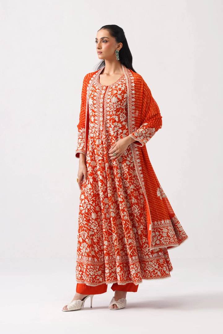 Orange Long Kalidar Set
