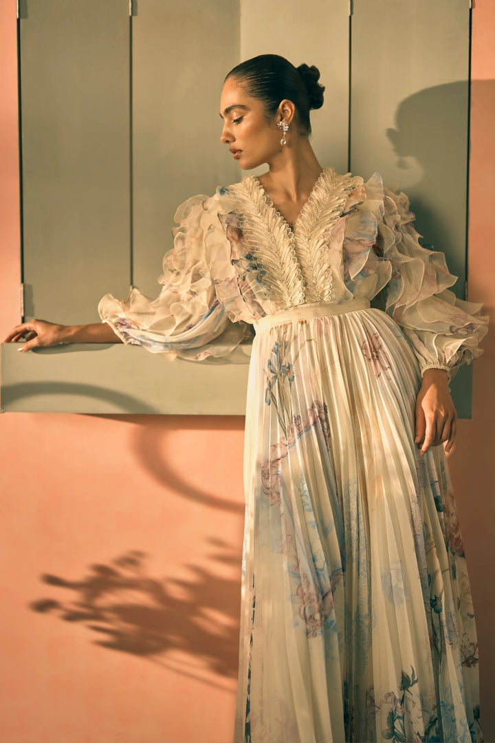 Porto Herbarium Pleated Maxi Dress